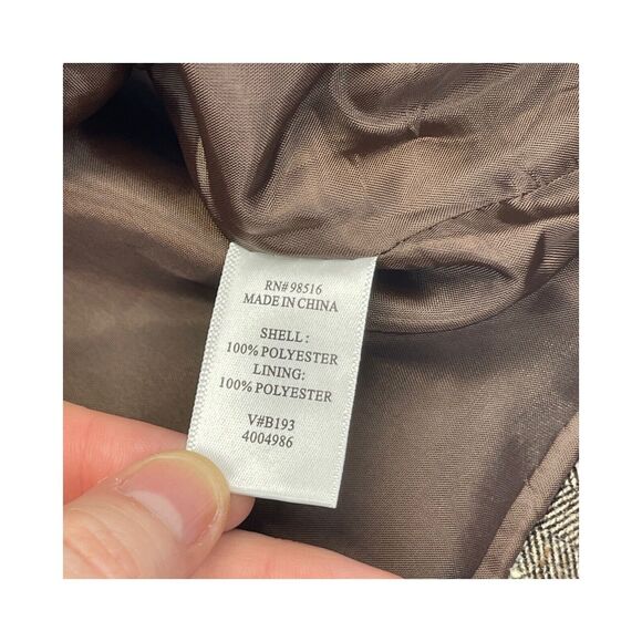 Coldwater Creek Tweed Brown Blazer One Button Jacket W/Pockets Women’s Size 6P - Picture 8 of 9